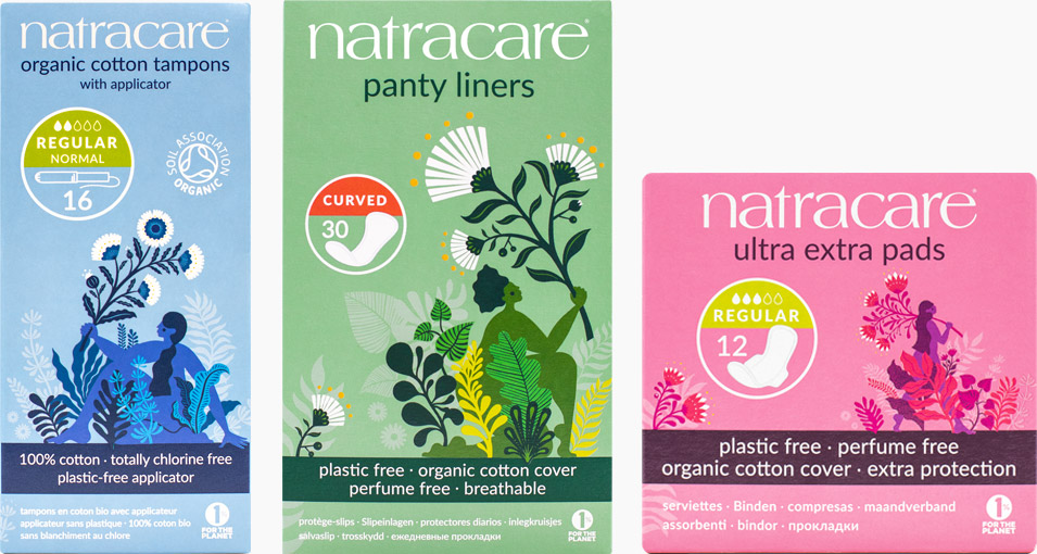 Packs de produits sans plastique Natracare