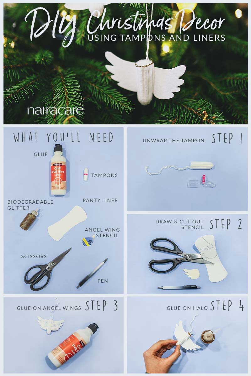 DIY Christmas Decorations Using Period Products - Natracare