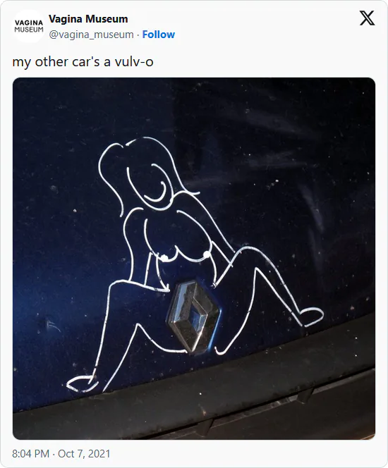 Car logo that looks like a vulva